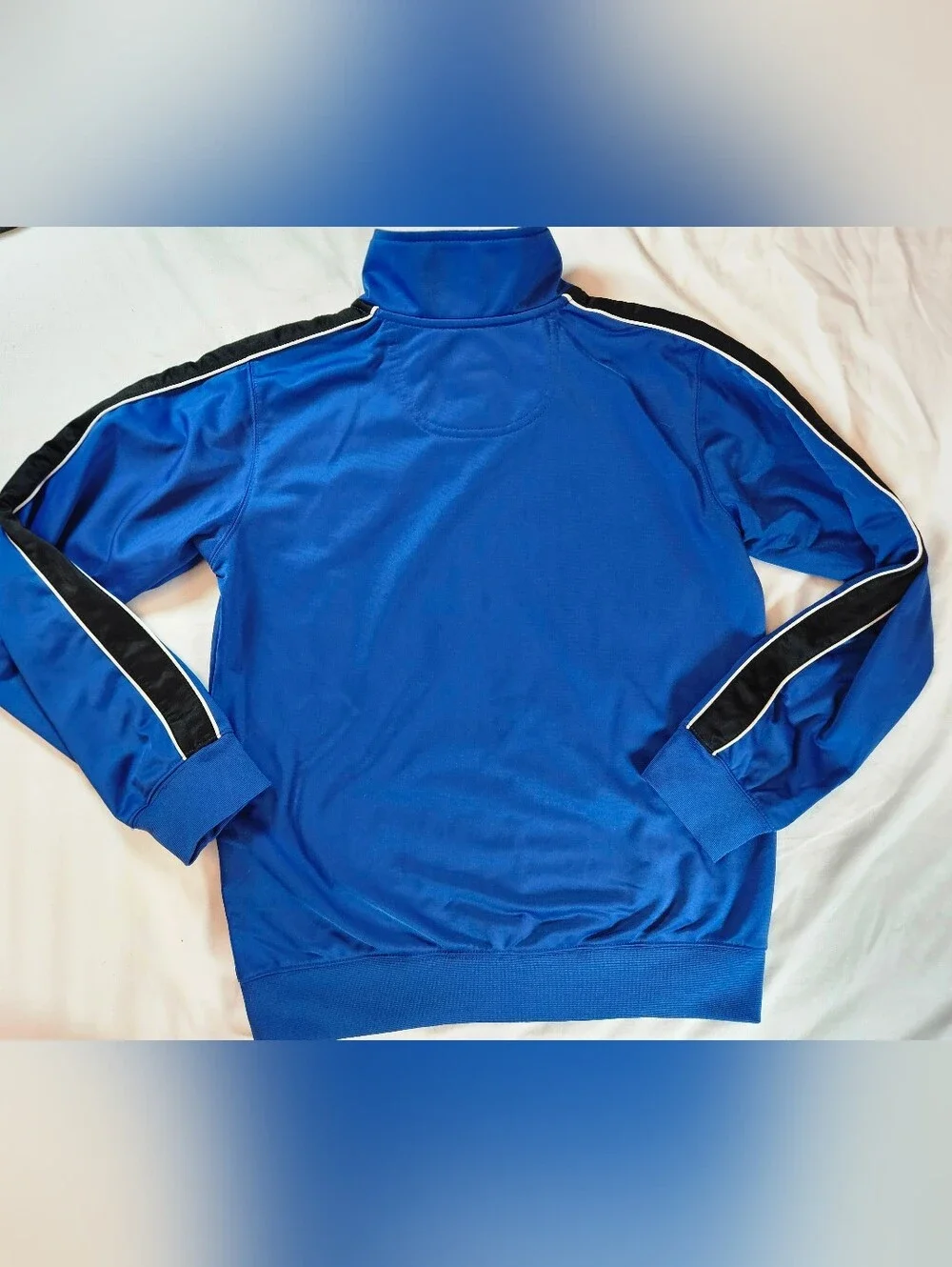 Converse All Star Boys Blue Zip Up Long Sleeve Pocketed Track Jacket Size Large